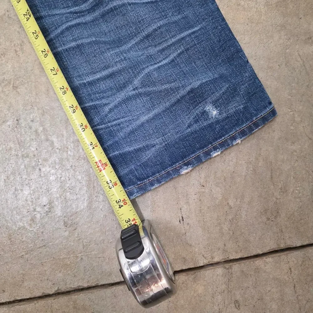 Y2K True Religion White Striped Denim Jeans (42x34)